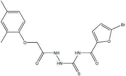 5-bromo-N-({2-[2-(2,4-dimethylphenoxy)acetyl]hydrazino}carbothioyl)-2-furamide Struktur