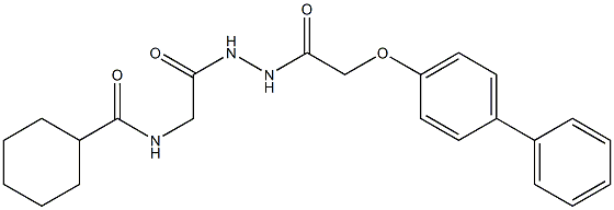 N-(2-{2-[2-([1,1'-biphenyl]-4-yloxy)acetyl]hydrazino}-2-oxoethyl)cyclohexanecarboxamide Struktur