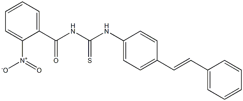 N-(2-nitrobenzoyl)-N'-{4-[(E)-2-phenylethenyl]phenyl}thiourea Struktur