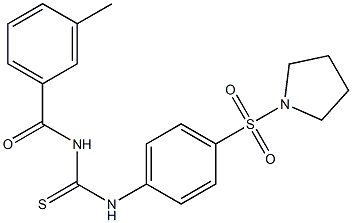 N-(3-methylbenzoyl)-N'-[4-(1-pyrrolidinylsulfonyl)phenyl]thiourea Struktur