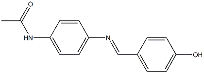 N-(4-{[(E)-(4-hydroxyphenyl)methylidene]amino}phenyl)acetamide Struktur