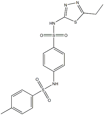 N-(5-ethyl-1,3,4-thiadiazol-2-yl)-4-{[(4-methylphenyl)sulfonyl]amino}benzenesulfonamide Struktur