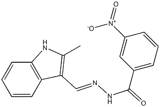 N'-[(E)-(2-methyl-1H-indol-3-yl)methylidene]-3-nitrobenzohydrazide Struktur