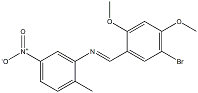 N-[(E)-(5-bromo-2,4-dimethoxyphenyl)methylidene]-N-(2-methyl-5-nitrophenyl)amine Struktur