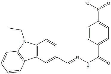 N'-[(E)-(9-ethyl-9H-carbazol-3-yl)methylidene]-4-nitrobenzohydrazide Struktur