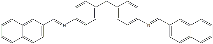 N-[(E)-2-naphthylmethylidene]-N-[4-(4-{[(E)-2-naphthylmethylidene]amino}benzyl)phenyl]amine Struktur