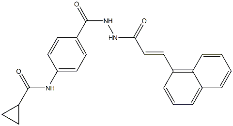 N-[4-({2-[(E)-3-(1-naphthyl)-2-propenoyl]hydrazino}carbonyl)phenyl]cyclopropanecarboxamide Struktur