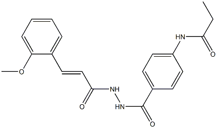 N-[4-({2-[(E)-3-(2-methoxyphenyl)-2-propenoyl]hydrazino}carbonyl)phenyl]propanamide Struktur