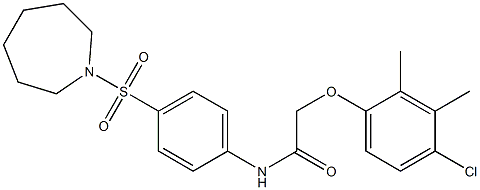 N-[4-(1-azepanylsulfonyl)phenyl]-2-(4-chloro-2,3-dimethylphenoxy)acetamide Struktur