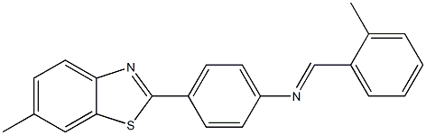 4-(6-methyl-1,3-benzothiazol-2-yl)-N-[(E)-(2-methylphenyl)methylidene]aniline Struktur