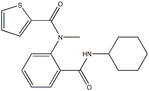 N-{2-[(cyclohexylamino)carbonyl]phenyl}-N-methyl-2-thiophenecarboxamide Struktur