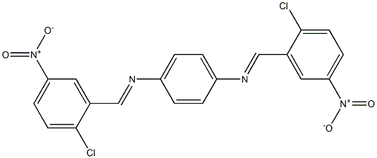 N-[(E)-(2-chloro-5-nitrophenyl)methylidene]-N-(4-{[(E)-(2-chloro-5-nitrophenyl)methylidene]amino}phenyl)amine Struktur