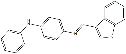 N-(4-anilinophenyl)-N-[(E)-1H-indol-3-ylmethylidene]amine Struktur