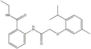 N-ethyl-2-{[2-(2-isopropyl-5-methylphenoxy)acetyl]amino}benzamide Struktur