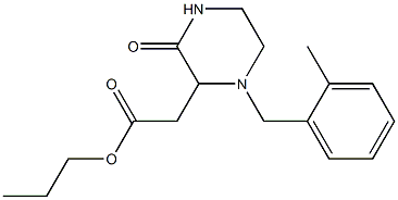 propyl 2-[1-(2-methylbenzyl)-3-oxo-2-piperazinyl]acetate Struktur