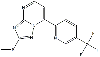 2-(methylsulfanyl)-7-[5-(trifluoromethyl)-2-pyridinyl][1,2,4]triazolo[1,5-a]pyrimidine Struktur