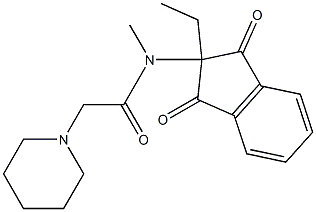 N-(1,3-Dioxo-2-ethylindan-2-yl)-N-methyl-1-piperidineacetamide Struktur