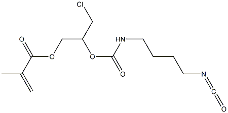 Methacrylic acid 3-chloro-2-[4-isocyanatobutylcarbamoyloxy]propyl ester Struktur