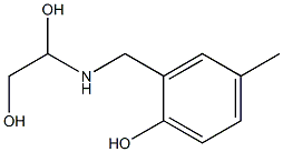 2-[(1,2-Dihydroxyethyl)aminomethyl]-4-methylphenol Struktur