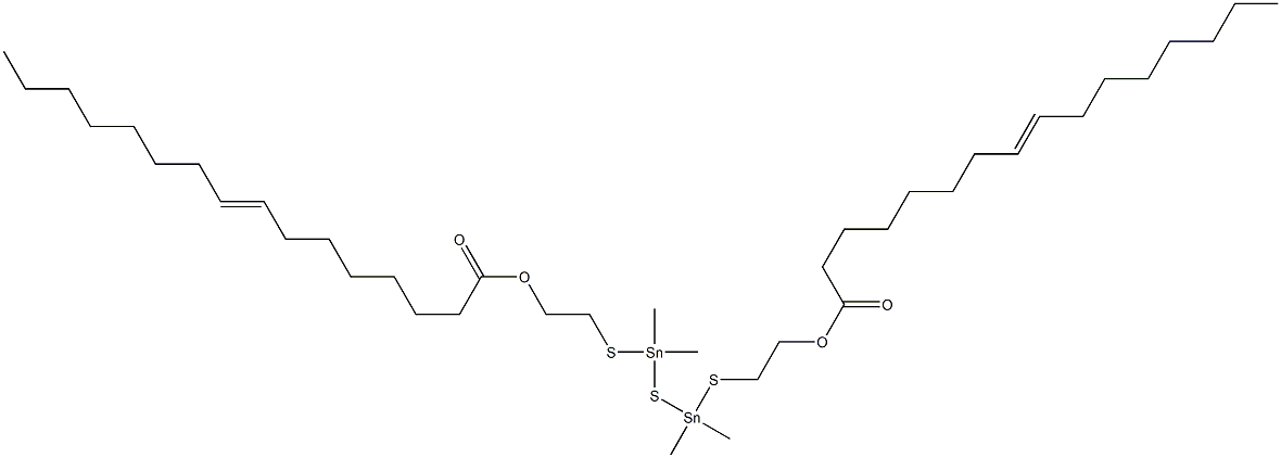 Bis[dimethyl[[2-(7-pentadecenylcarbonyloxy)ethyl]thio]stannyl] sulfide Structure