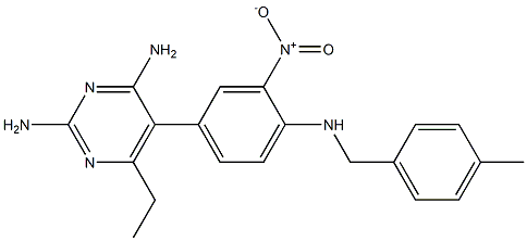 2,4-Diamino-6-ethyl-5-(3-nitro-4-(4-methylbenzylamino)phenyl)pyrimidine Struktur