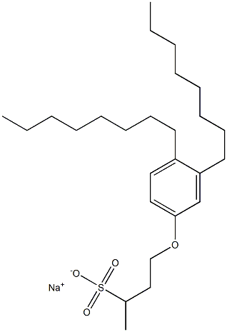 4-(3,4-Dioctylphenoxy)butane-2-sulfonic acid sodium salt Struktur