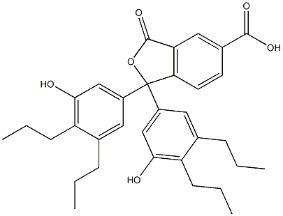 1,3-Dihydro-1,1-bis(5-hydroxy-3,4-dipropylphenyl)-3-oxoisobenzofuran-5-carboxylic acid Struktur