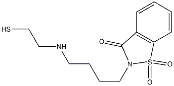 2,3-Dihydro-2-[4-[(2-mercaptoethyl)amino]butyl]-3-oxo-1,2-benzisothiazole 1,1-dioxide Struktur