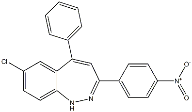 7-Chloro-5-phenyl-3-(4-nitrophenyl)-1H-1,2-benzodiazepine Struktur