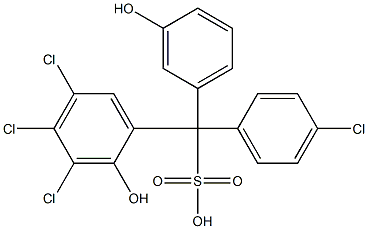 (4-Chlorophenyl)(3,4,5-trichloro-2-hydroxyphenyl)(3-hydroxyphenyl)methanesulfonic acid Struktur