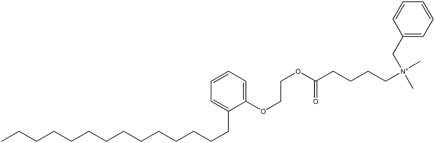 N,N-Dimethyl-N-benzyl-N-[4-[[2-(2-tetradecylphenyloxy)ethyl]oxycarbonyl]butyl]aminium Struktur