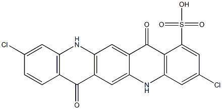 3,10-Dichloro-5,7,12,14-tetrahydro-7,14-dioxoquino[2,3-b]acridine-1-sulfonic acid Struktur