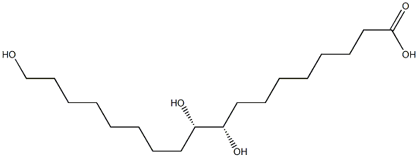 (9S,10S)-9,10,18-Trihydroxyoctadecanoic acid Struktur