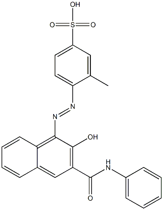 4-(2-Hydroxy-3-phenylcarbamoyl-1-naphtylazo)-3-methyl-1-benzenesulfonic acid Struktur