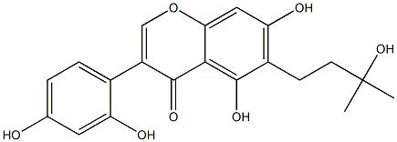 3-(2,4-Dihydroxyphenyl)-5,7-dihydroxy-6-(3-methyl-3-hydroxybutyl)-4H-1-benzopyran-4-one Struktur