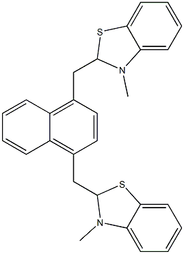 2,2'-(Naphthalene-1,4-diylbismethylene)bis(2,3-dihydro-3-methylbenzothiazole) Struktur