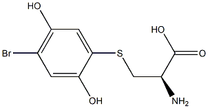 S-(4-Bromo-2,5-dihydroxyphenyl)-L-cysteine Struktur