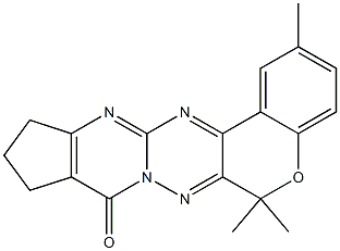 2,6,6-Trimethyl-10,11-dihydro-6H,8H-7,7a,12,13-tetraaza-5-oxa-9H-benzo[a]cyclopent[i]anthracen-8-one Struktur