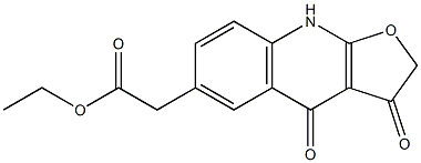 2,3,4,9-Tetrahydro-3,4-dioxofuro[2,3-b]quinoline-6-acetic acid ethyl ester Struktur