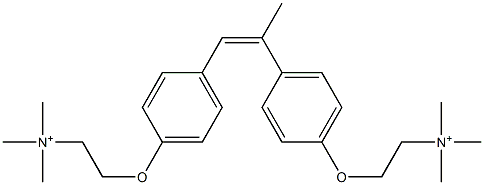 2,2'-[(1-Methyl-1,2-ethenediyl)bis(p-phenyleneoxy)]bis(N,N,N-trimethylethanaminium) Struktur