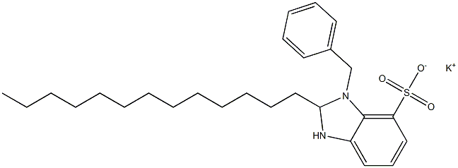 1-Benzyl-2,3-dihydro-2-tridecyl-1H-benzimidazole-7-sulfonic acid potassium salt Struktur