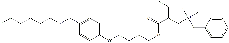 N,N-Dimethyl-N-benzyl-N-[2-[[4-(4-octylphenyloxy)butyl]oxycarbonyl]butyl]aminium Struktur