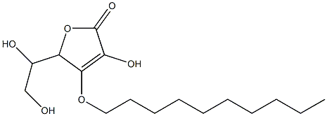 3-Hydroxy-5-(1,2-dihydroxyethyl)-4-decyloxyfuran-2(5H)-one Struktur