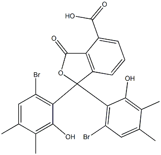 1,1-Bis(6-bromo-2-hydroxy-3,4-dimethylphenyl)-1,3-dihydro-3-oxoisobenzofuran-4-carboxylic acid Struktur