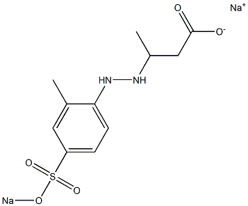 3-[2-(2-Methyl-4-sodiooxysulfonylphenyl)hydrazino]butyric acid sodium salt Struktur