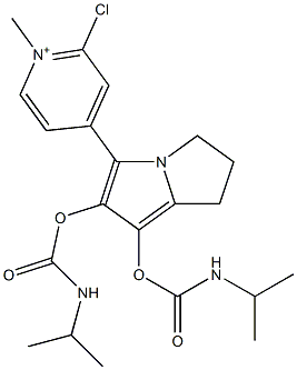 2-Chloro-4-[[6,7-dihydro-1,2-bis(isopropylaminocarbonyloxy)-5H-pyrrolizin]-3-yl]-1-methylpyridinium Struktur