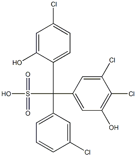 (3-Chlorophenyl)(4-chloro-2-hydroxyphenyl)(3,4-dichloro-5-hydroxyphenyl)methanesulfonic acid Struktur