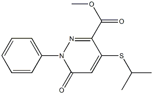 1,6-Dihydro-4-isopropylthio-6-oxo-1-phenylpyridazine-3-carboxylic acid methyl ester Struktur