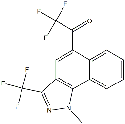 1-Methyl-5-trifluoroacetyl-3-trifluoromethyl-1H-benz[g]indazole Struktur