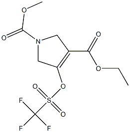 Trifluoromethanesulfonic acid [[4-(ethoxycarbonyl)-1-(methoxycarbonyl)-2,5-dihydro-1H-pyrrol]-3-yl] ester Struktur